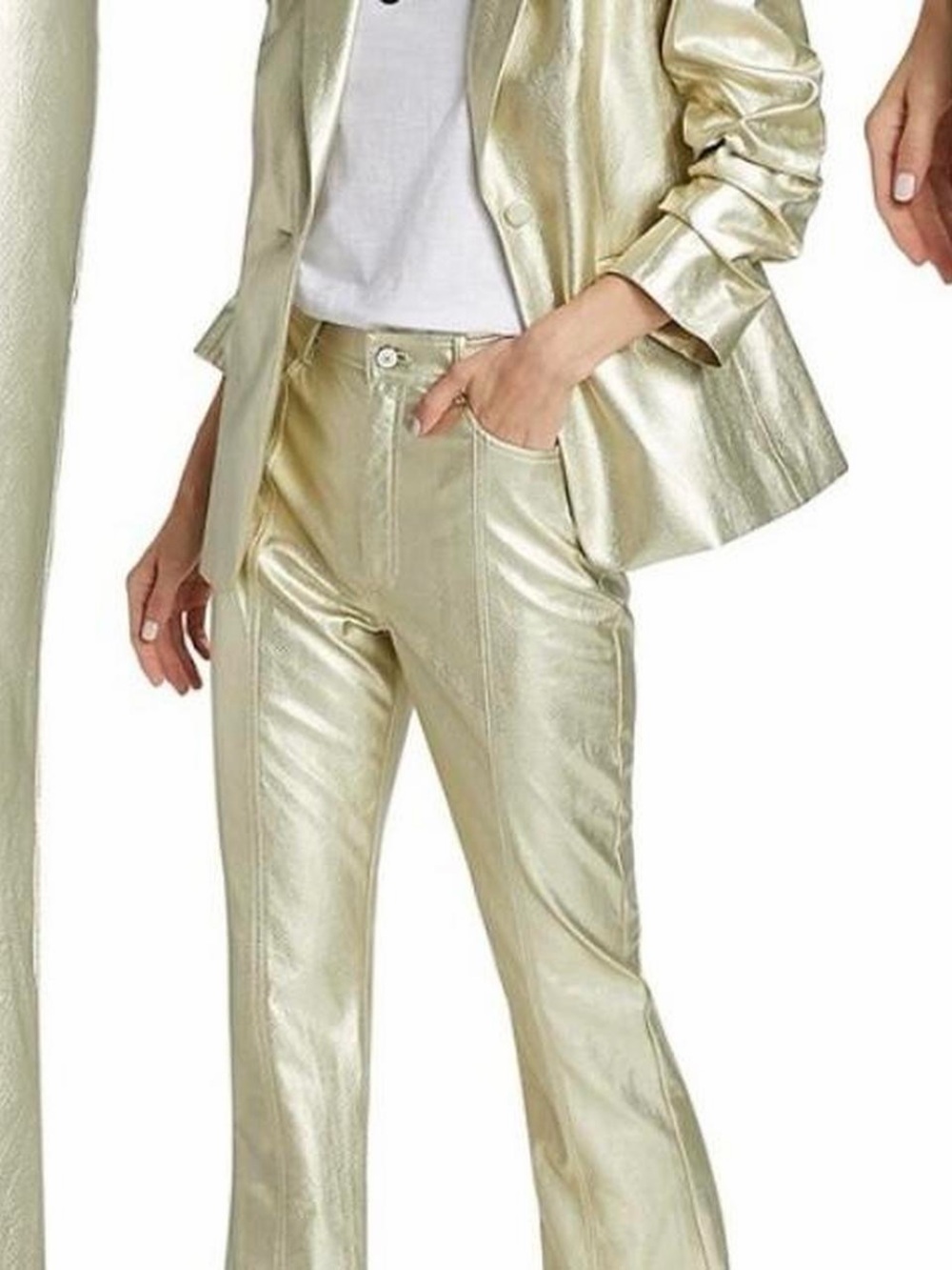 New with tags Cinq a Sept Shailene gold Snakeskin pants
